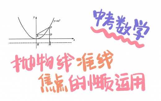【中考压轴题】利用抛物线准线焦点的性质解决最短距离问题