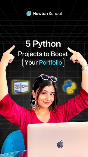 Newton School | Build a Tech Career 🚀 on Instagram: "Looking for exciting Python projects to enhance your portfolio? Explore these 5 projects that will showcase your coding skills. Comment “Project” in the comments to get the link in your DM #python #pythonprojects #datascience #projects #newtonschool #resume"