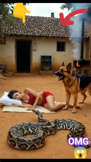 She Slept Through the Danger… Until Her Dog Fought a Python 😱 #viral #shorts #animals #ai #trending