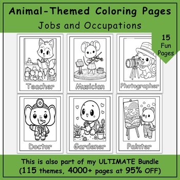 Animal-Themed Coloring Pages | Easy & Fun Activity for Kids | Grade (K-5)