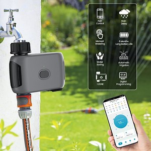 INSOMA Smart WiFi Watering Timer, with APP Control, Rain Delay, IP55 Waterproof Sprinkler Timer for Lawn, Garden, Greenhouse, 3/4" Faucet