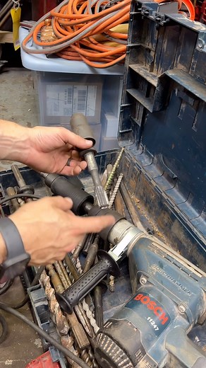 6.1K views · 237 reactions | I got this Bosch hammer drill with all these bits at an auction for $50 and with a handle from eBay ($9) and a $45 spline to SDS Max adapter it’s ready for work! If you have an older spline drive hammer drill or see one for cheap, scoop it up and know you can use SDS plus and SDS max bits easily! #make #maker #drill #tool #hammerdrill #tools #bosch #makeeverything | Make Everything | Facebook