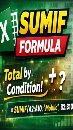 MS Excel SUMIF Formula | Condition ke Sath Total Kaise Nikale |