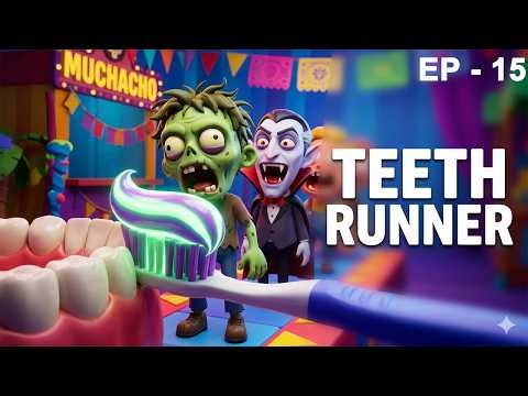 Brushing a ZOMBIE'S Teeth?! Teeth Runner Gameplay Walkthrough (EP - 15)