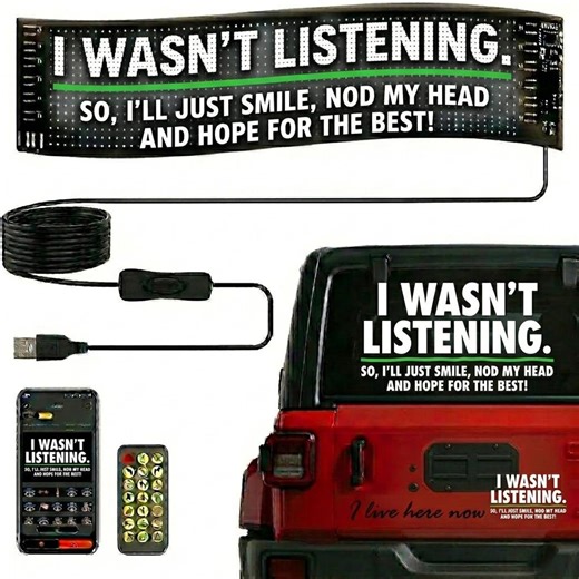 Programmable LED Car Window Sign, App Controlled Goose Display, RGB Matrix Panel, I Wasn't Listening, Funny Rude Sarcastic Joke Novelty. - Etsy