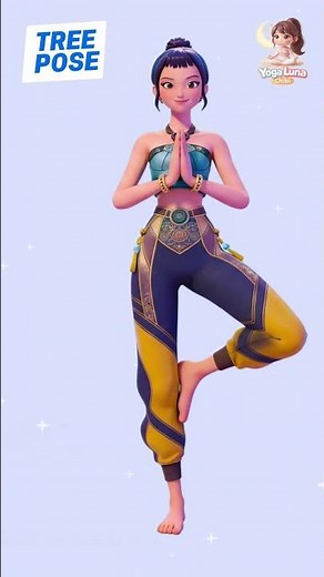 TREE POSE for Kids | Balance & Focus Yoga | Yoga Luna Chibi