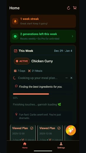 how to generate the meal plan? #ai #food #indie #mealplan #smartmeals