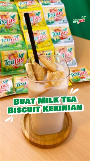 Teajus on Instagram: "CreTEA time!!! 🥤🧊 Menu kali ini adalah Milk Tea Biscuit Kekinian yang Minjus bikin pakai Teajus Gula Batu. Dijamin seger banget dan cocok buat jadi menu buka puasamu hari ini. Yuk bikin dan jangan lupa tag Minjus yaaa! 🥰 #Teajus #TehSatSet #SegernyaGercep"