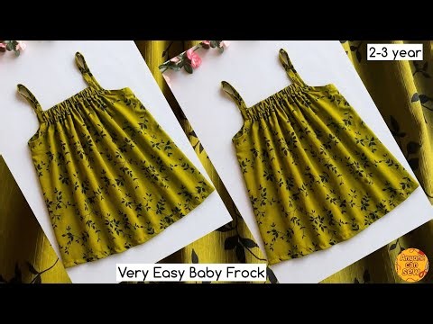 How to make easy summer baby frock for beginners | Summer baby frock design cutting and stitching