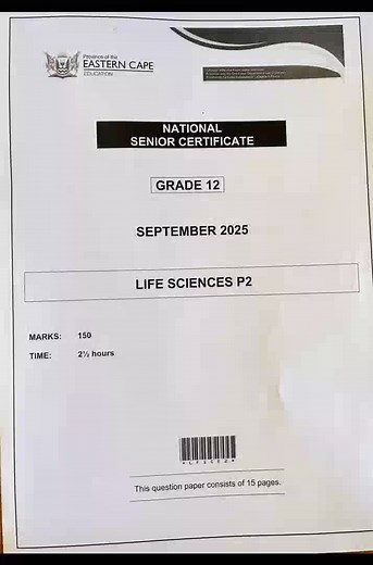 Grade 12 Life Sciences Paper 2 September 2025