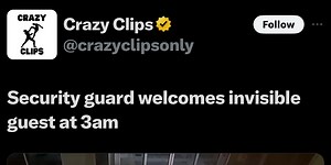 Security Guard Welcomes Invisible Guest