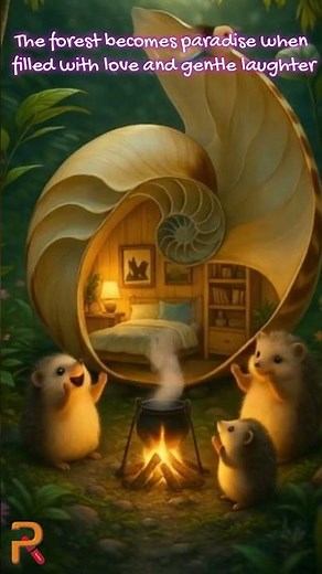Cute Hedgehogs Enjoying a Warm Night in the Woods