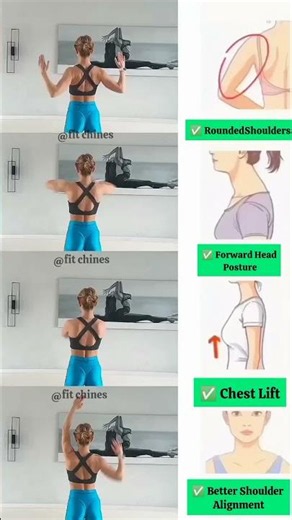 Fix Rounded Shoulders & Forward Head Posture in 30 Seconds | Easy Daily Exercise #Shorts