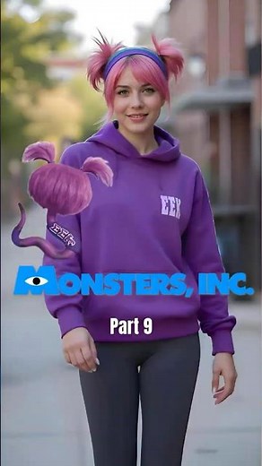 Monsters Inc. Characters Reimagined as Humans! 👹➡️🧑‍🦱🖤 #ai #monstersinc #disney #pixar