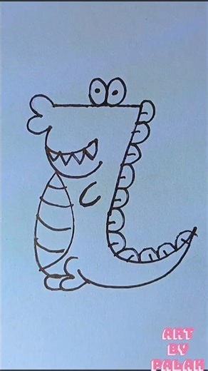 Cute Dinosaur Drawing 🦖💚 | Easy & Adorable Dino Art | Art by Palak#short # viral