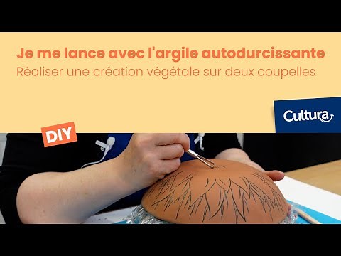 Je me lance avec l'argile autodurcissante : Réaliser une création végétale sur deux coupelles