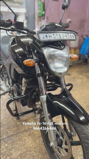 Yamaha fz-16 full restore work done with black paint job #yamaha #yamahaartist #modified #restore