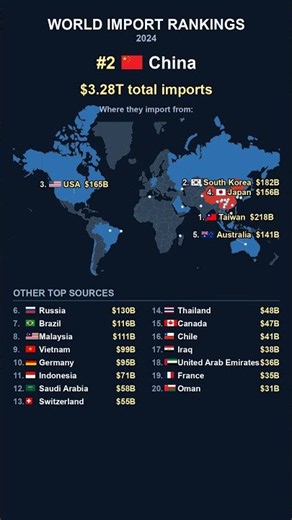 World's Biggest Importers 2024: Where They Buy From #Shorts