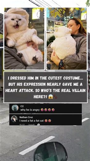 This cat's expression after I dressed him up KILLED ME 💀😹 #Viral #CatCostume #Reaction