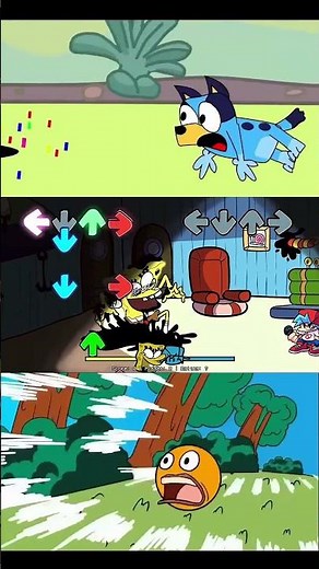 Bluey vs Bingo Mod Vs Spongebob glitched Mod Mobile Gameplay Friday Night Funkin