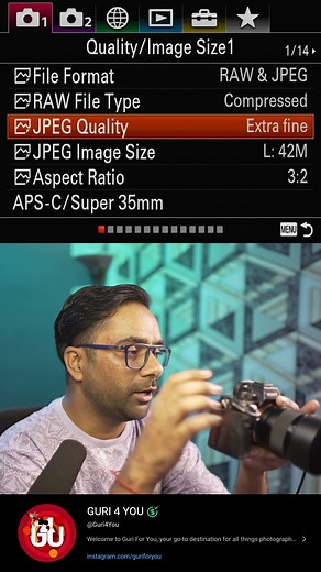 JPEG Quality Extra Fine, Fine , Standard || Sony a7R III, a7m III, a7s III
