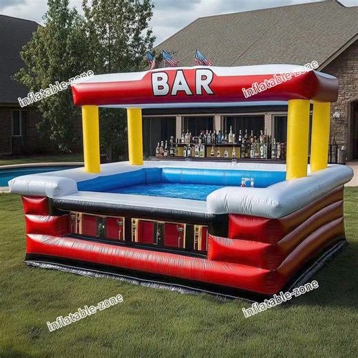 Commercial grade inflatable pool bars funny bar pub tent with water pool Link: https://www.inflatable-zone.com/collections/inflatable-pool-bar #poolbar #inflatablepoolbar #waterpool #barpub #bartent #summerparty | Inflatable-Zone