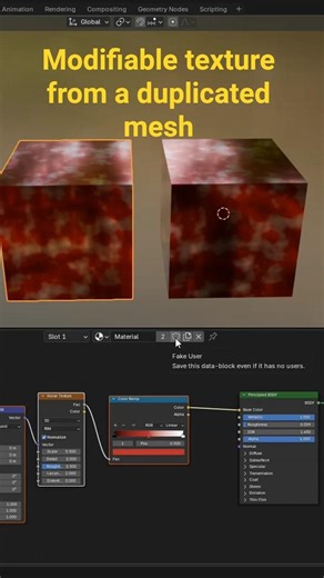 Make a duplicated mesh's texture independent in blender #blender3d #blender#blendercourse #tutorial
