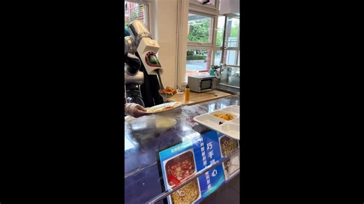Robot serves meals to students at university in China