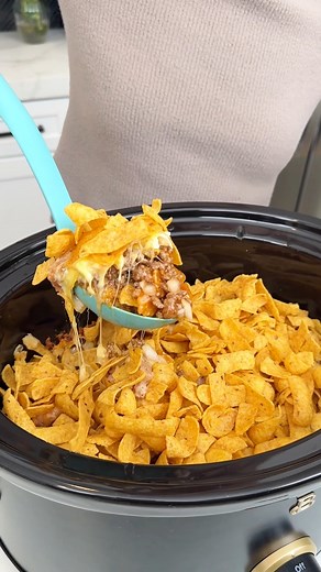 Easy crockpot classic I make frito pie in my slow cooker | Justine Kameron