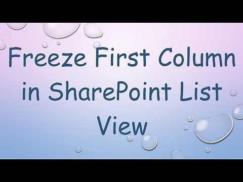 Freeze First Column in SharePoint List View