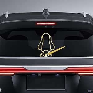 Rear Wiper Decals Funny Dog Moving Tail Stickers Car Styling Self-Adhesive Vinyl Car Stickers and Declas Waterproof Windshield Wiper Decals Auto SUV Window Wiper Decals (Brushed Gold)