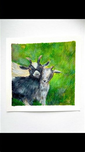 Acrylic Goat Painting from a Farm Visit | Nature-Inspired Art #artyoutuber #instaartist #artwork