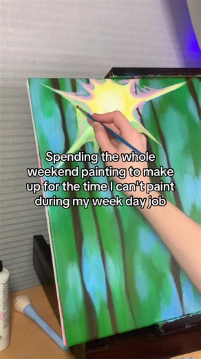 This is how I keep up with my painting career while having a day job #painting #artist #arttok #abstractart #painter