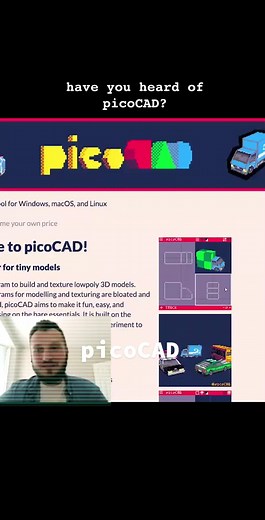 picoCAD is a CAD (Computer Assisted Design) program for making 8-bit pixel art #weaksignal #8-bit #CAD #3D