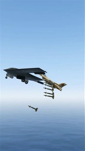 F-16 C Fighter Jet Bravely Close To Shot Down B-21 Bomber Stealth In Gtav