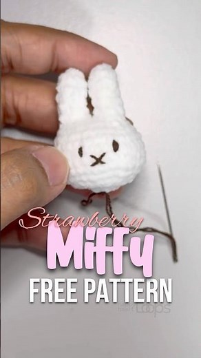 Miffy Crochet Tutorial Free Pattern | Cute Strawberry Bunny Amigurumi | Easy Crochet Tutorial Video