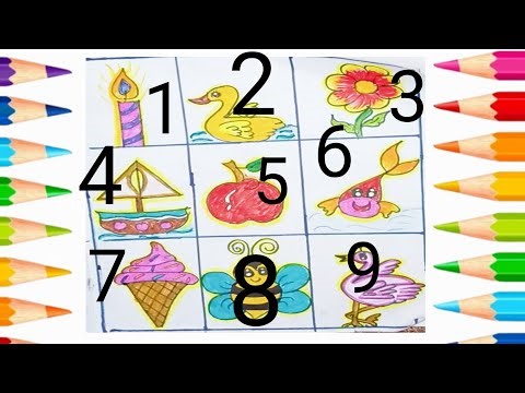 Easy Number Drawing 1-10|cute Drawing