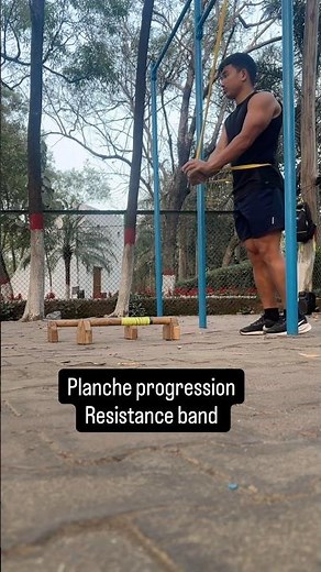 Planche progression with resistance band #calisthenics #fitness