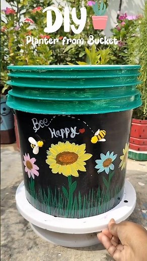 I Made a Planter from an Old Bucket #diy #planter #bucketcraft