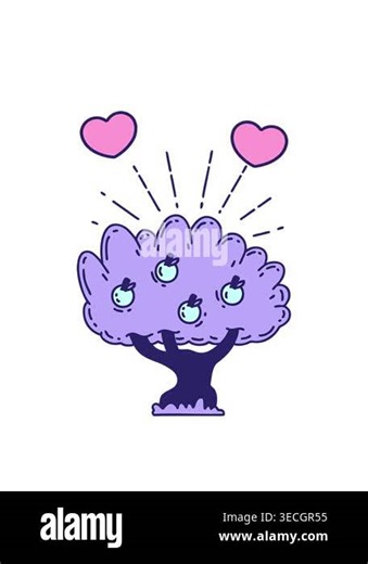 spinning hearts animation of traditional tattoo style apple tree Stock Video Footage - Alamy
