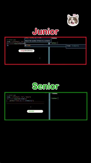 Python: Stop using range(len())! 🐍🕵️‍♀️ #Shorts #HeyItsMeGanguli #coding #ai