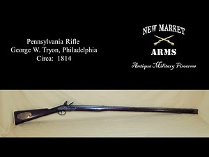 Rare War of 1812 Tryon Pennsylvania Flintlock Rifle c. 1814