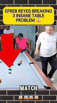Efren Reyes vs 3 insane table problem ! #efrenreyes #billiards