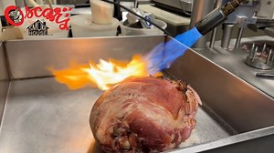 If you’ve ever wondered how Oscar’s hams get that perfect glaze... it’s all done right here in-house! Every spiral ham is hand-prepped, cooked slow, and glazed by our crew with a sweet, sticky finish that caramelizes beautifully. You can smell it the second you walk in. That golden shine? That’s what “Flavorfull Since 1946” looks like. | Oscar's Smokehouse