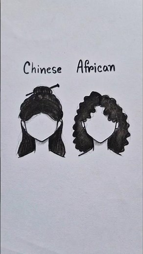 Girls Hair Tutorial Chinese & African #drawing #art #howtodraw #tutorial #shorts