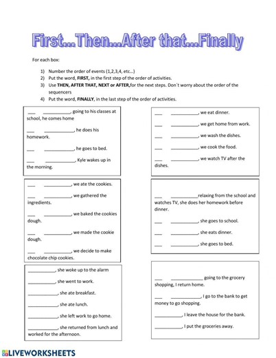 Sequencer worksheet