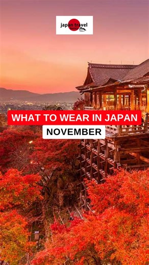 November weather in Japan is... ⭐️ Tokyo November in Tokyo is cool, sunny, and very comfortable. Daytime temperatures range from 15–20°C (59–68°F), and nights drop to 8–12°C (46–54°F). Humidity is low, and there are many clear days. Autumn leaves usually peak in late November to early December. A light down jacket and layered outfit is good. ⭐️ Osaka Osaka’s weather is similar to Tokyo. ⭐️ Kyoto Kyoto is a little bit cooler than Tokyo/Osaka because it’s surrounded by mountains. Kyoto has Japan’s