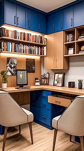 3.4K views | Work smart, study smarter! ️ This home office design balances comfort + functionality with a modern touch. 華 #HomeOfficeDesign #StudyUnitIdeas #WorkFromHomeSetup #DreamWorkspace #InteriorDesignInspo #ProductiveSpaces | Home Designs | Facebook