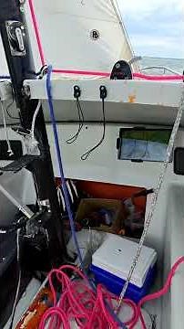Beam reaching. Haines Hunter Tramp. Ian Farrier design. #trimaran #sailing