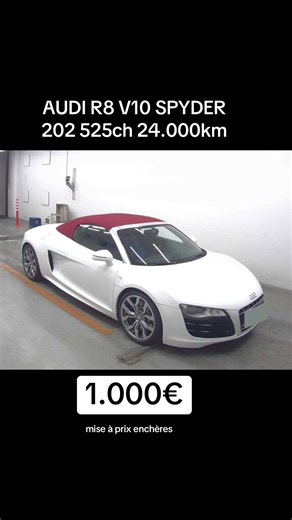 🔥 UNE AUDI R8 V10 SPYDER À 1.000€ ?! 🔥 525 chevaux. V10. 24.000 km. Et pourtant… prix de départ : 1.000€ 😳 💸 Arnaque ? 🚗 Opportunité de fou ? 📈 Enchères de dingue ? Dis-moi en commentaire 👇 👉 TU MISERAIS COMBIEN ? #AudiR8 #Supercar #Enchères #VoitureDeRêve #importautojapan